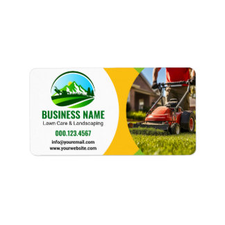 Groen Geel Lawn Care Landscaping Maaien Etiket