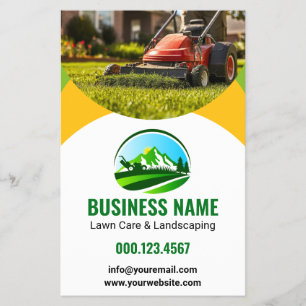 Groen Geel Lawn Care Landscaping Maaien Flyer