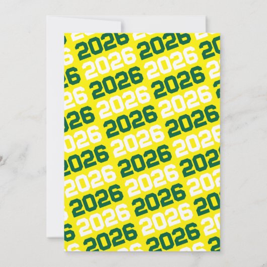 Groen & geel Modern Afstuderen Fotouitnodiging Kaart (Achterkant)