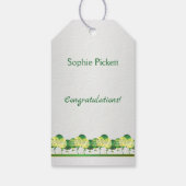 Groen geel mortel, diploma Afstuderen Cadeaulabel (Achterkant)