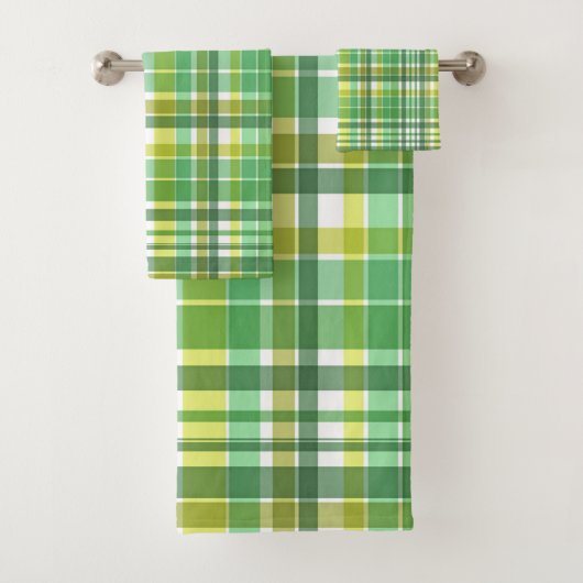 Groen geel ontwerp bad handdoek (Insitu)
