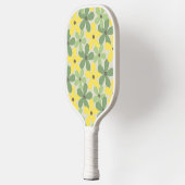 Groen Geel Retro Y2K 70s Bloempatroon Pickleball Paddle (Links)