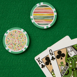 Groen Geel Rood Roze Strepen Poker Chips