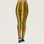 Groen Geel Rood Verticaal Strepen Design Leggings (Achterkant)
