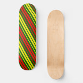 Groen Geel Rood Verticaal Strepen Design Skateboard (Voorkant)