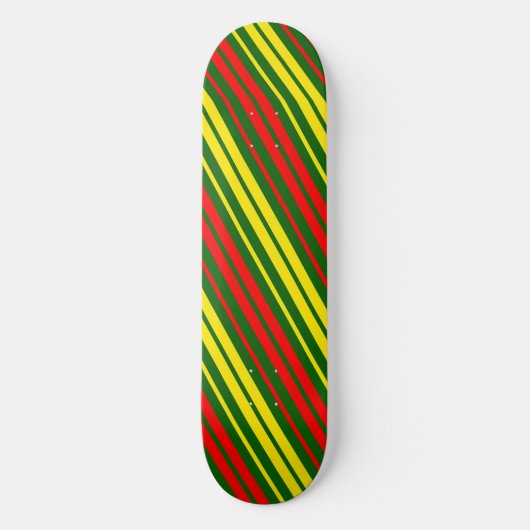 Groen Geel Rood Verticaal Strepen Design Skateboard (Voorkant)