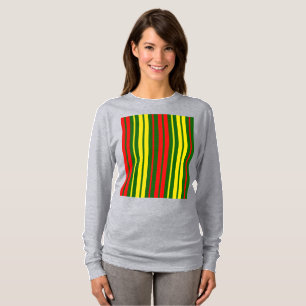 Groen Geel Rood Verticaal Strepen Design T-shirt