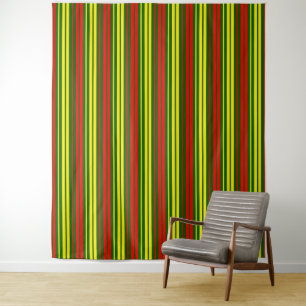 Groen Geel Rood Verticaal Strepen Design Wandkleed