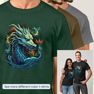 Groen Geel Rood Zee Dragon T-shirt
