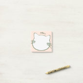 Groen Geel Schattig Kat Vorm Miauw Post-it® Notes (Op bureau)