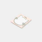 Groen Geel Schattig Kat Vorm Miauw Post-it® Notes (Schuin)