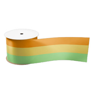 Groen Geel Sinaasappel Vibrant Stripes Gift Wrap Lint