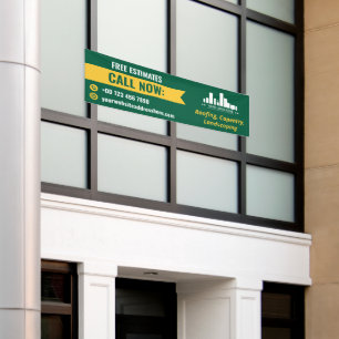 Groen Geel Small Business Call Now Logo Promo Spandoek