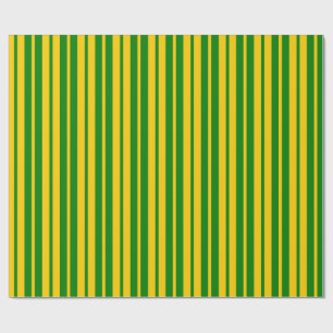 Groen Geel Stijlvolle Strepen Patroon Ontwerp Cadeaupapier