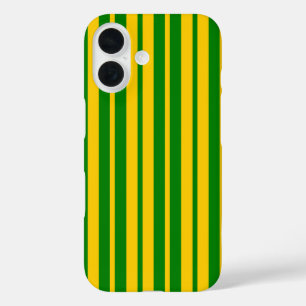 Groen Geel Stijlvolle Strepen Patroon Ontwerp iPhone 16 Hoesje