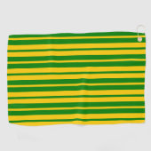 Groen Geel Stijlvolle Strepen Patroon Ontwerp Golfhanddoek (Horizontaal)