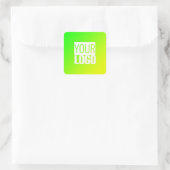 Groen geel verloop - uw logo vierkante sticker (Tas)