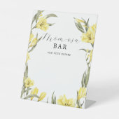 Groen Geel Waterverf Bloemen Mom-osa Bar Reclamebord Met Voetstuk (Voorkant)