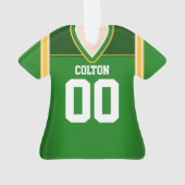 Groen/geel/wit Football Jersey Ornament (achterkant)