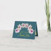 Groen Geel Wit Roze Orchidee Boeket Dank u Kaart (Voorkant)