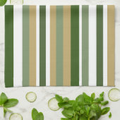 Groen Geel Wit Strepen Theedoek (Gevouwen)