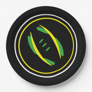 Groen/Geel/Zwart Artistiek Football 9"Borden Papieren Bordje