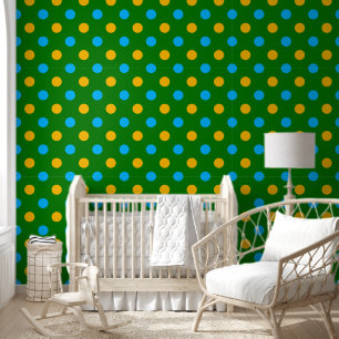 Groen Geel Zwart Stippen Design Behang
