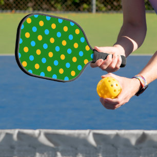 Groen Geel Zwart Stippen Design Pickleball Paddle