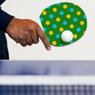 Groen Geel Zwart Stippen Design Tafeltennisbatje
