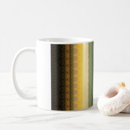 Groen geelbruine mok (Met donut)