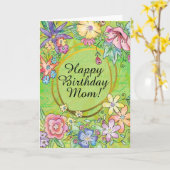 Groen Gefeliciteerd Mama! Wenskaart! Kaart (Gele Bloem)