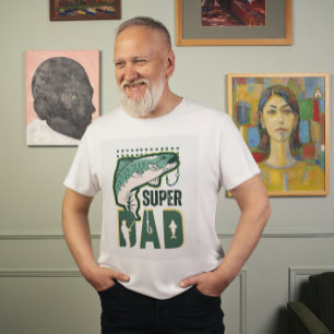 Groen geïllustreerd Super Pa T-shirt