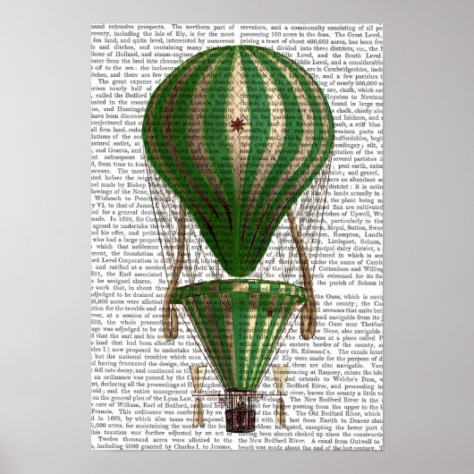 Groen gelaagde hot-luchtballon poster (Voorkant)
