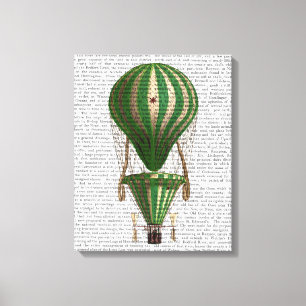 Groen gelaagde warmluchtballon canvas afdruk