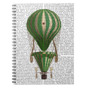 Groen gelaagde warmluchtballon notitieboek