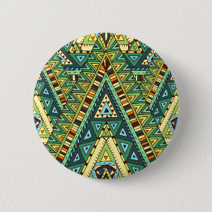 Groen gele boho etaal ronde button 5,7 cm