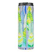 Groen gele kompassen Modern Tropische Boho verlaat Thermosbeker (Achterkant)