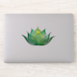 Groen gele Lotus Flower Art elegant Unieke Yoga Sticker