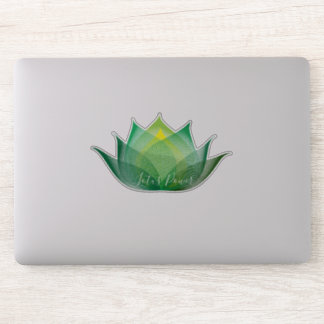 Groen gele Lotus Flower Art elegant Unieke Yoga Sticker