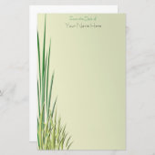 Groen gele Ombre Stalk Grass Border - Eigen naam Briefpapier (Voorkant / Achterkant)
