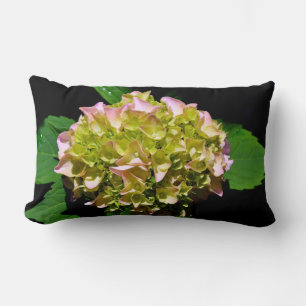 Groen gele roze Hydrangeenroze bloem Kussen