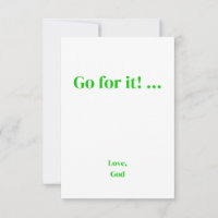 Groen geloof Ga ervoor! ... Liefde, goede notitiek