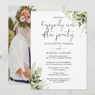 Groen Gelukkig Elopement Huwelijksfoto Kaart