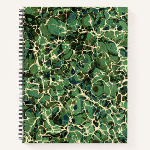 Groen  gemarmerd papier notitieboek