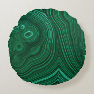 Groen gemstone malachite natuursteenontwerp rond kussen