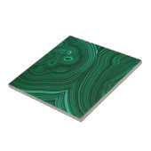 Groen gemstone malachite natuursteenontwerp tegeltje (Zijkant)