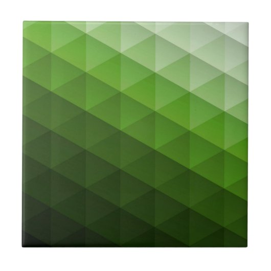 Groen geometrisch driehoekspatroon tegeltje (Voorkant)