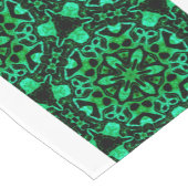 Groen geometrisch glitterpatroon korte tafelloper (Hoek)