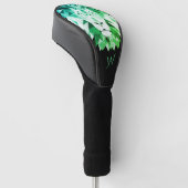 Groen geometrisch leeuwenmonogram golfheadcover (Schuin)