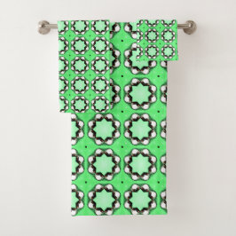 Groen geometrisch mandala patroon bad handdoek